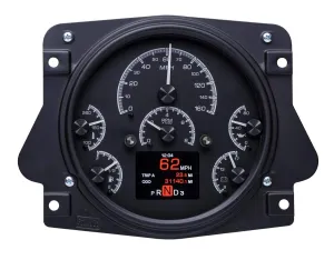 Dakota Digital HDX-66F-BRO-K Gauge System Compatible with Ford 1961-66 Pickup Truck 1966-77 Bronco Black Alloy Style