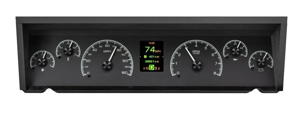Dakota Digital HDX-77C-CAP-K Compatible with 1977-90 Chevy Caprice/Impala and 1984-86 Pontiac Parisenne HDX Analog Gauge Instrument System Black Alloy