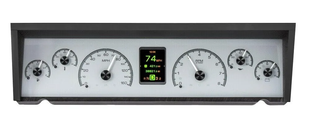 Dakota Digital HDX-77C-CAP-S Compatible with 1977-90 Chevy Caprice/Impala and 1984-86 Pontiac Parisenne HDX Analog Gauge Instrument System Silver Alloy