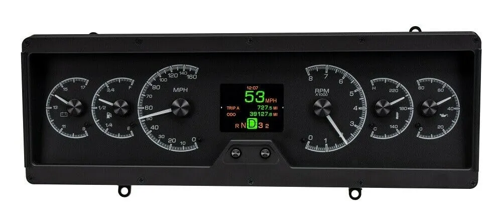 Dakota Digital HDX-78O-CUT-K Compatible with 1978-88 Oldsmobile Cutlass HDX Analog Gauge System Black Alloy
