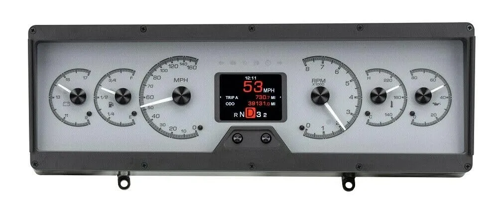 Dakota Digital HDX-78O-CUT-S Compatible with 1978-88 Oldsmobile Cutlass HDX Analog Gauge System Silver Alloy