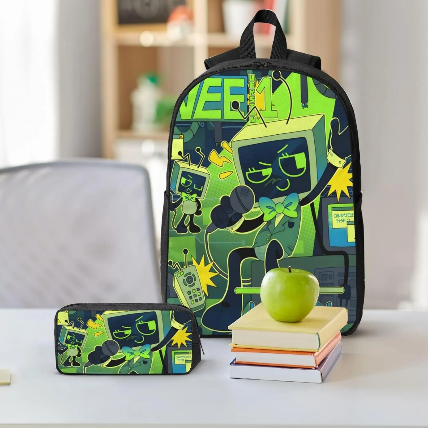 Dandys World Backpack Cartoon Print Cute Daily Multi-Purpose Backpack, 3set