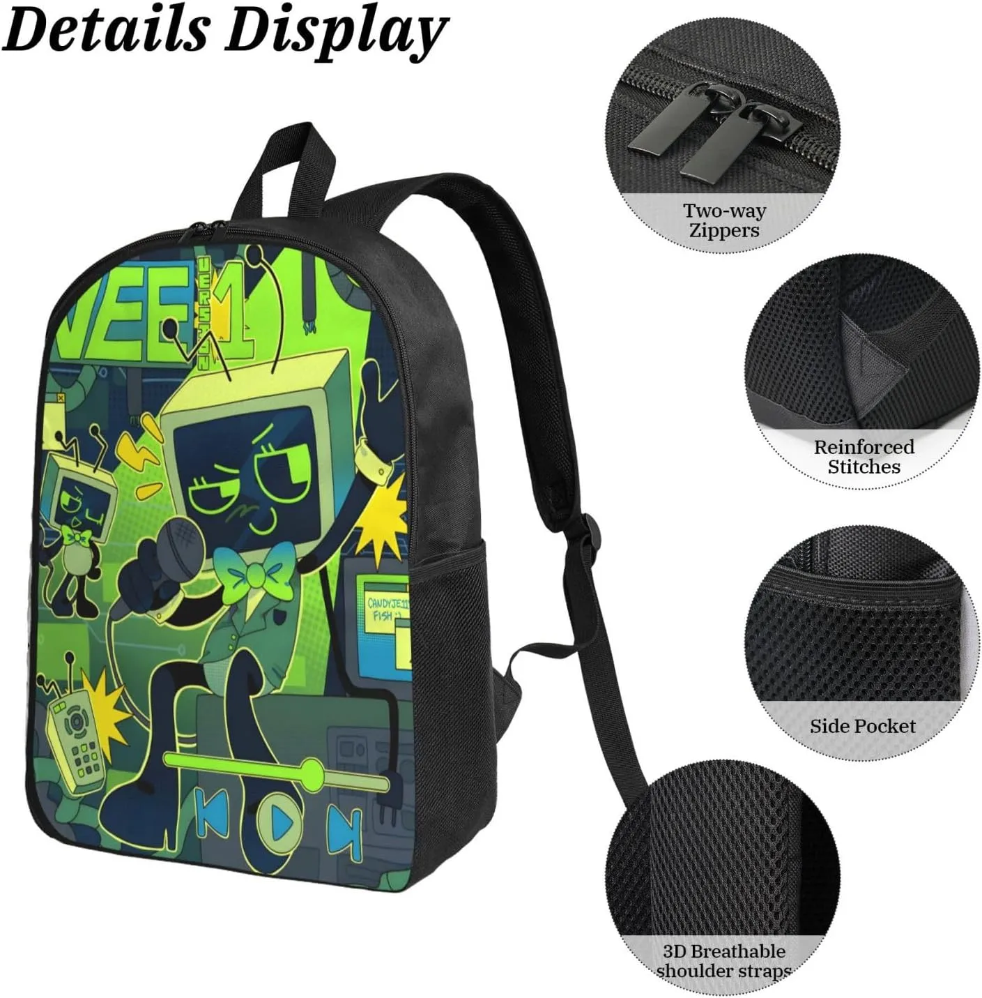 Dandys World Backpack Cartoon Print Cute Daily Multi-Purpose Backpack, 3set