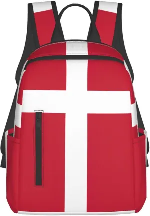 Danish flag print Fashion Backpacks Hiking Camping Day bags Men Women Traveling Outdoor backpacks