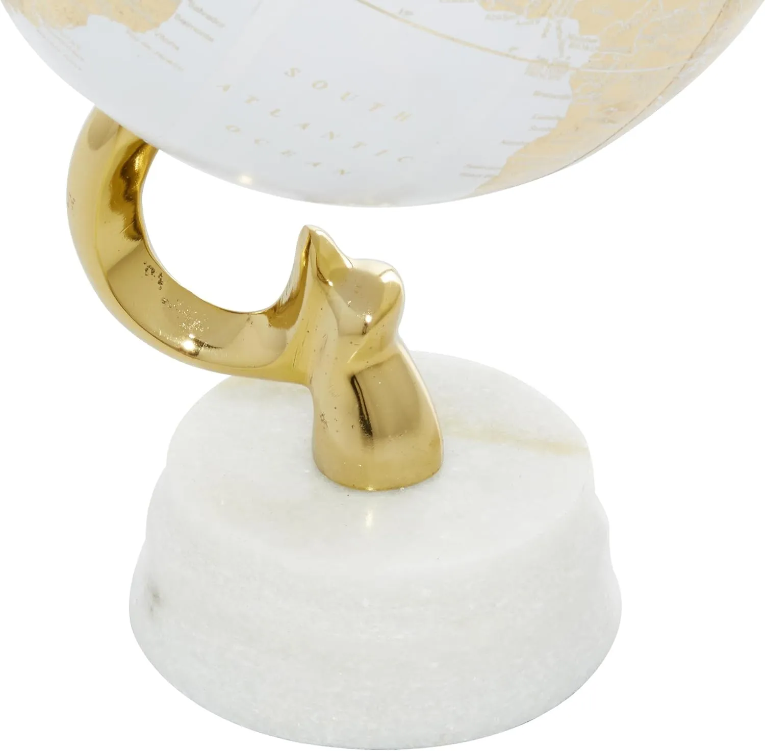 Deco 79 Aluminum Metal Globe with Marble Base, 6" x 6" x 11", Gold