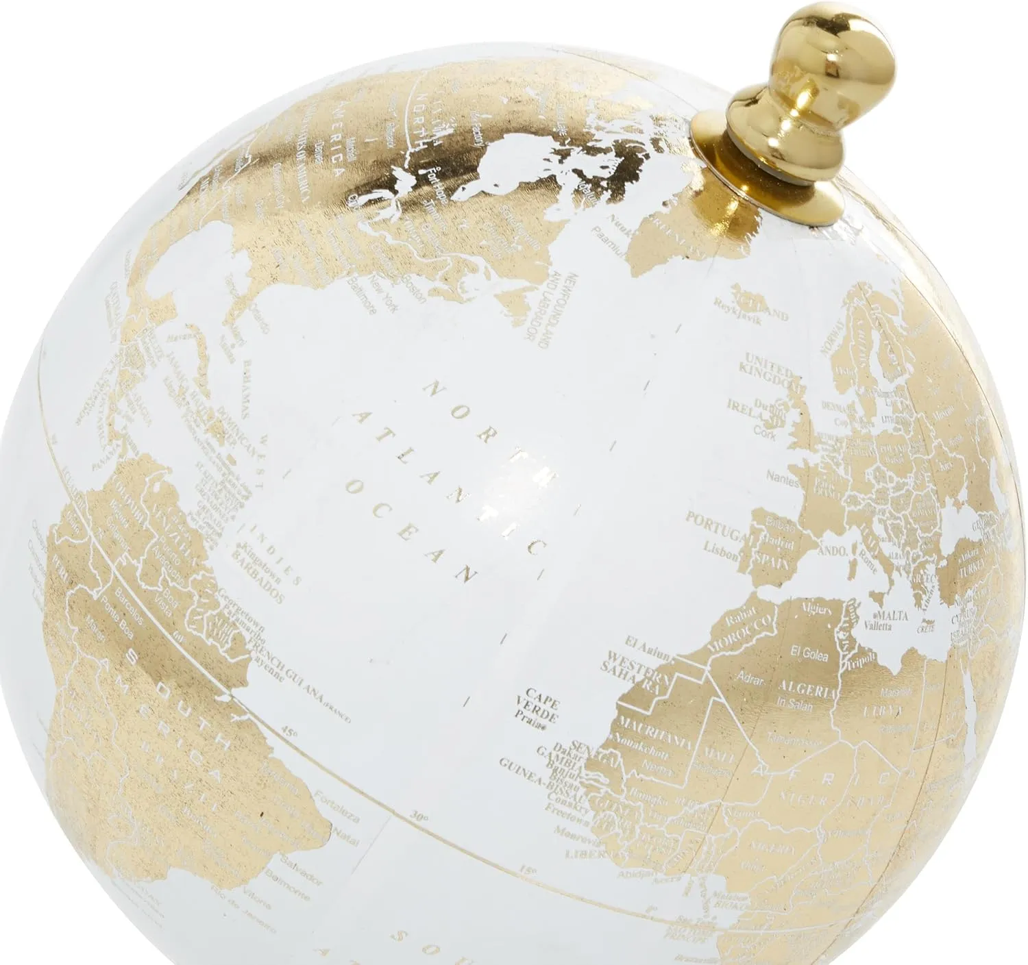 Deco 79 Aluminum Metal Globe with Marble Base, 6" x 6" x 11", Gold