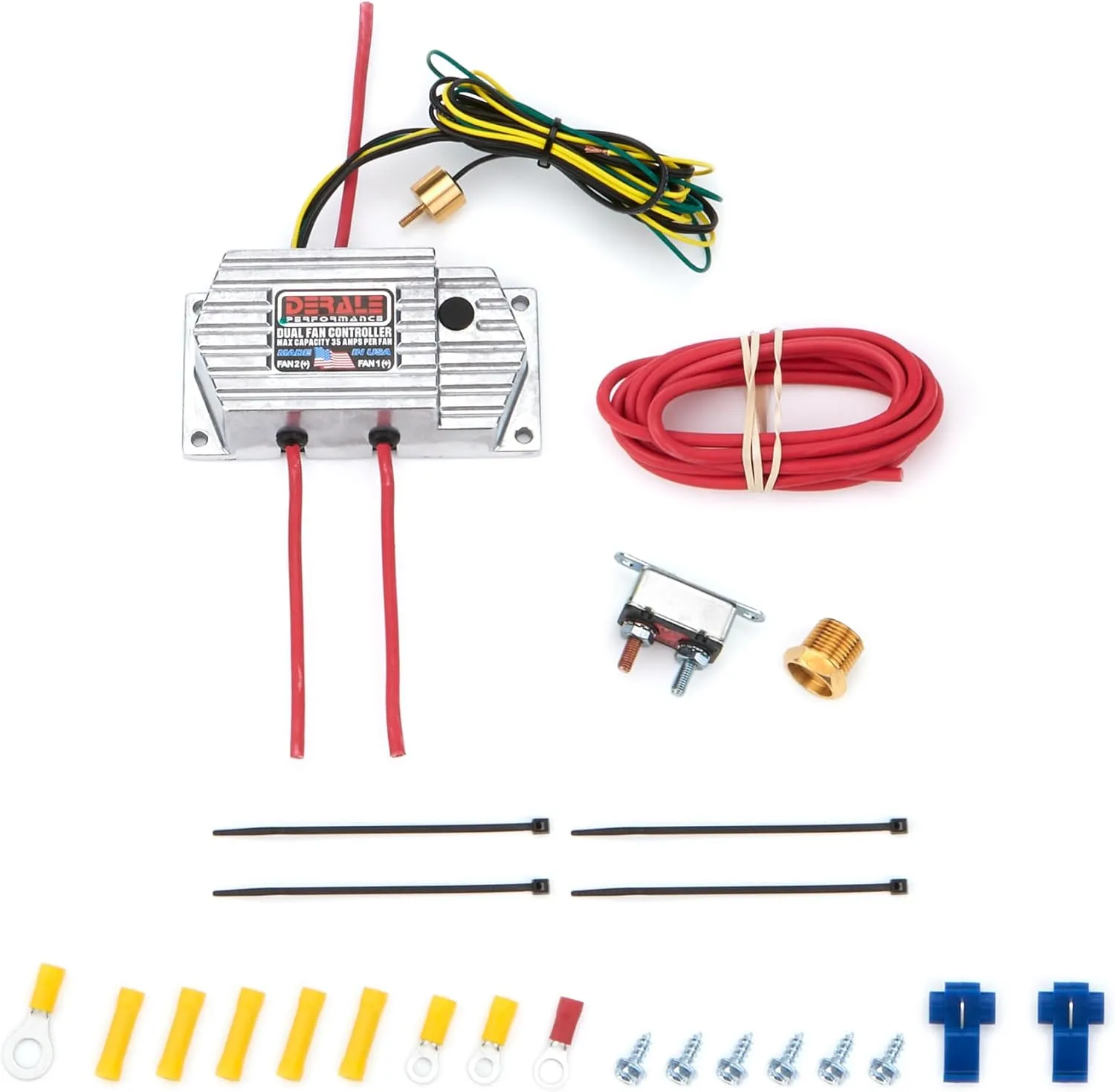 Derale 16789 High Amperage Dual Fan Controller with 3/8" NPT Thread In Probe