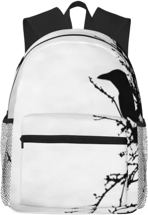 Design 43 Crow Silhouette Lightweight Packable Backpack Travel Casual Hiking Daypack Foldable Backpack For Men Women