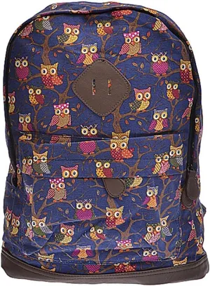 Designer Owls on Branches Backpack - Black