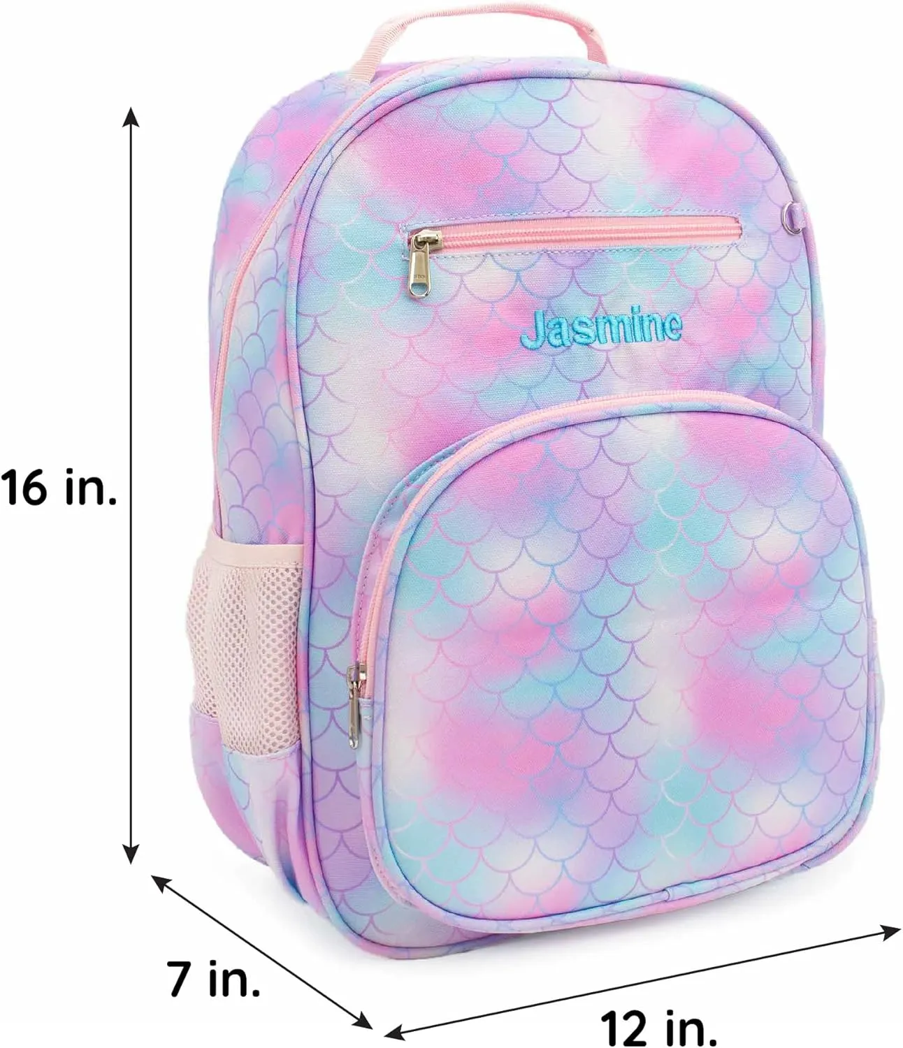 DIBSIES Personalized Adventure Collection Backpack (Mermaid Fin Backpack and Lunch Box Combo)