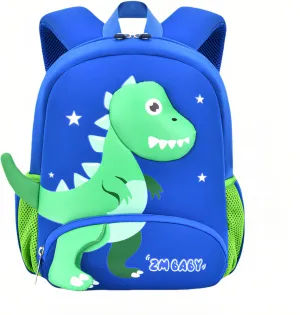 Dinosaur Anti-lost Backpack for Boys Kindergarten Preschool Bookbag with Chest Strap, Toddler Boys Backpack Daycare Bag, B-Blue Green