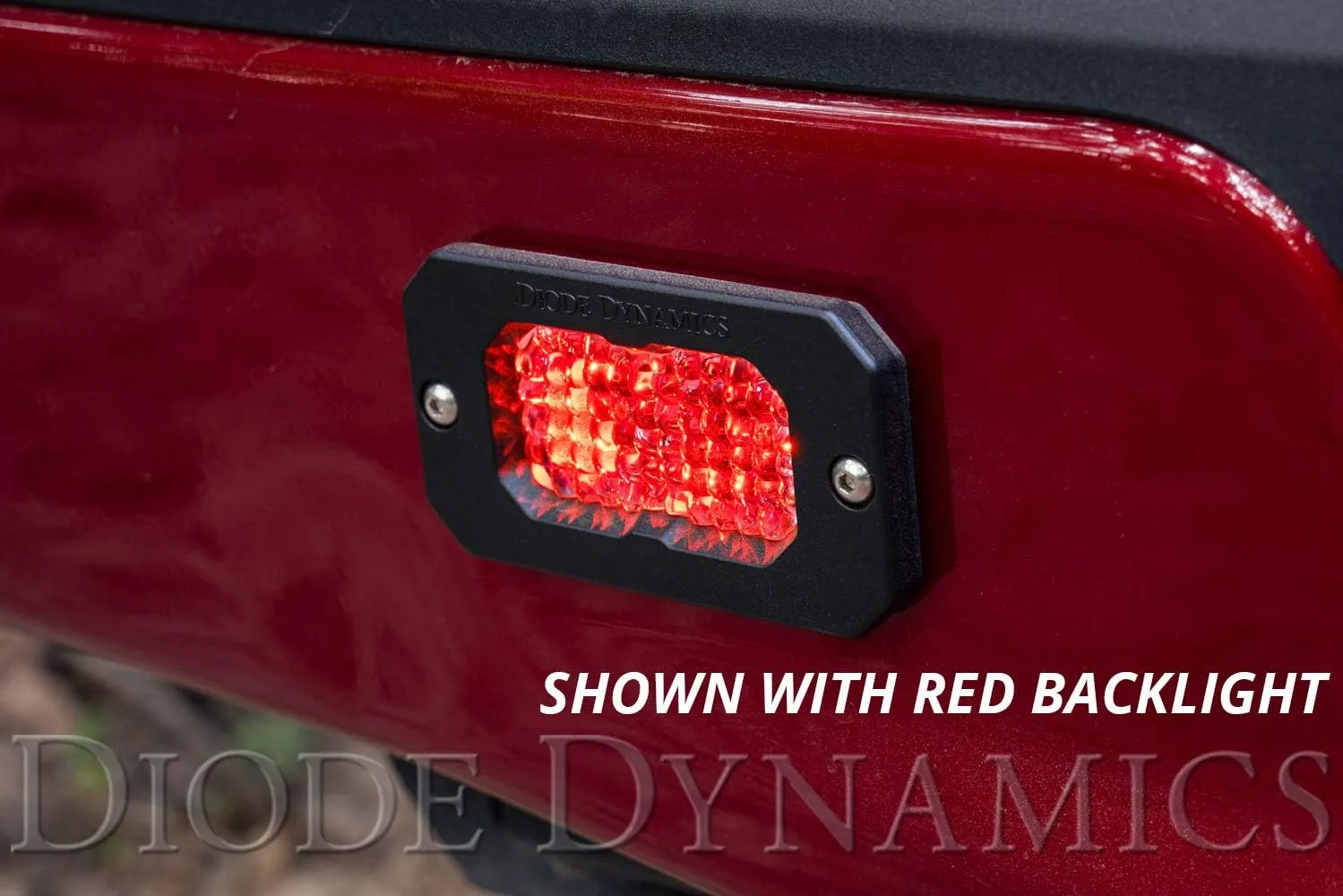 Diode Dynamics SSC2 SAE White Sport Flush Mount LED Pod (pair), Combo w/Red Backlight