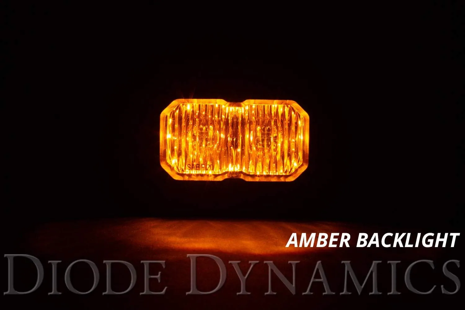 Diode Dynamics SSC2 SAE Yellow Pro Standard LED Pod (pair), Flood w/Amber Backlight