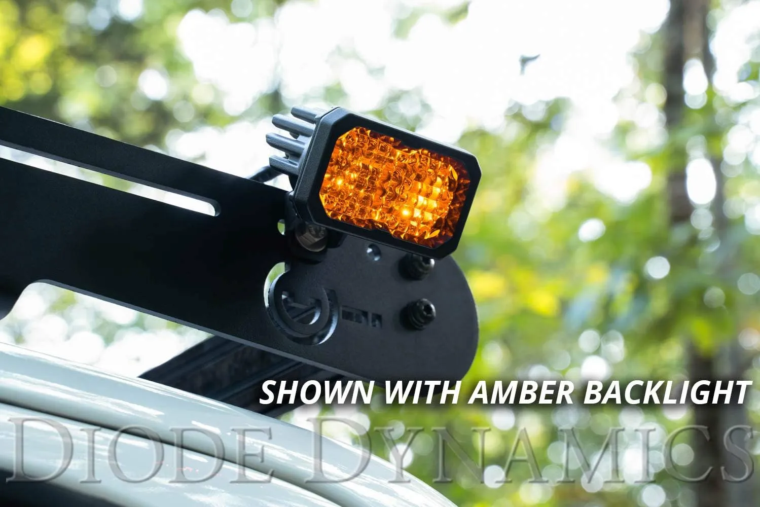 Diode Dynamics SSC2 SAE Yellow Pro Standard LED Pod (pair), Flood w/Amber Backlight
