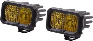 Diode Dynamics SSC2 SAE Yellow Sport Standard LED Pod (pair), Combo w/Amber Backlight