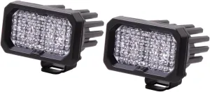Diode Dynamics SSC2 SAE/DOT White Sport Standard LED Pod (pair), Flood w/Amber Backlight