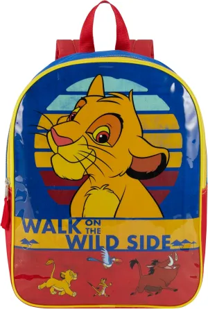 Disney Lion King Backpack for Kids 15” | Lion King Bookbag for Boys and Girls | Padded Straps & Large Zip Compartment | Lion King Back to School Supplies