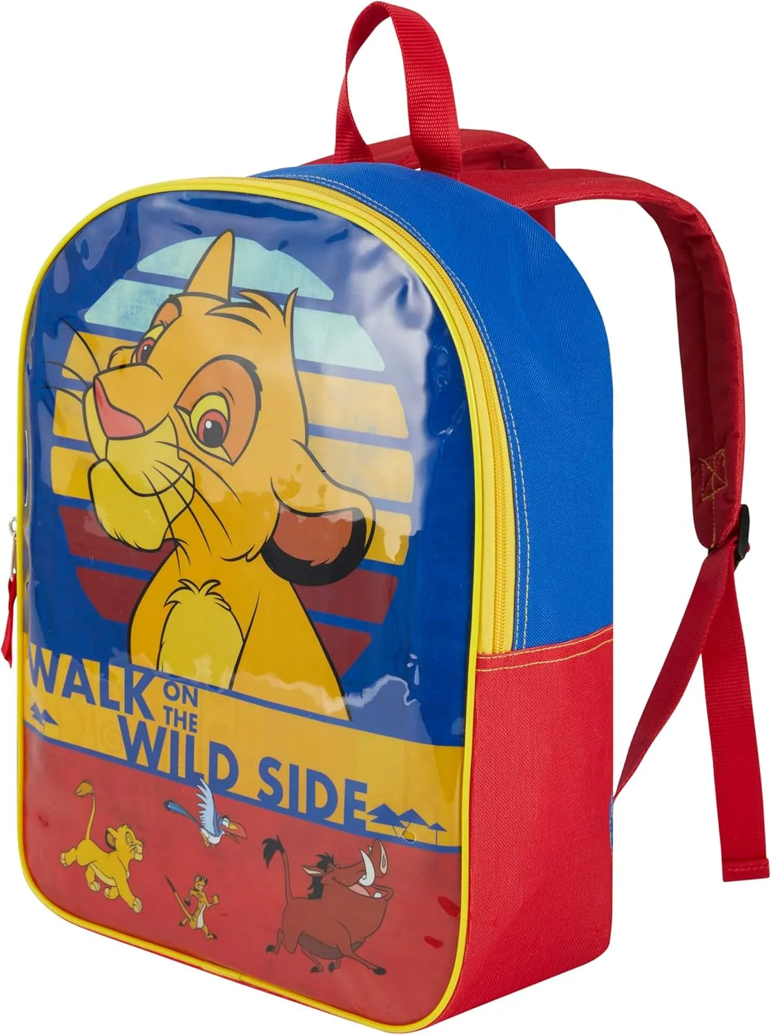Disney Lion King Backpack for Kids 15” | Lion King Bookbag for Boys and Girls | Padded Straps & Large Zip Compartment | Lion King Back to School Supplies