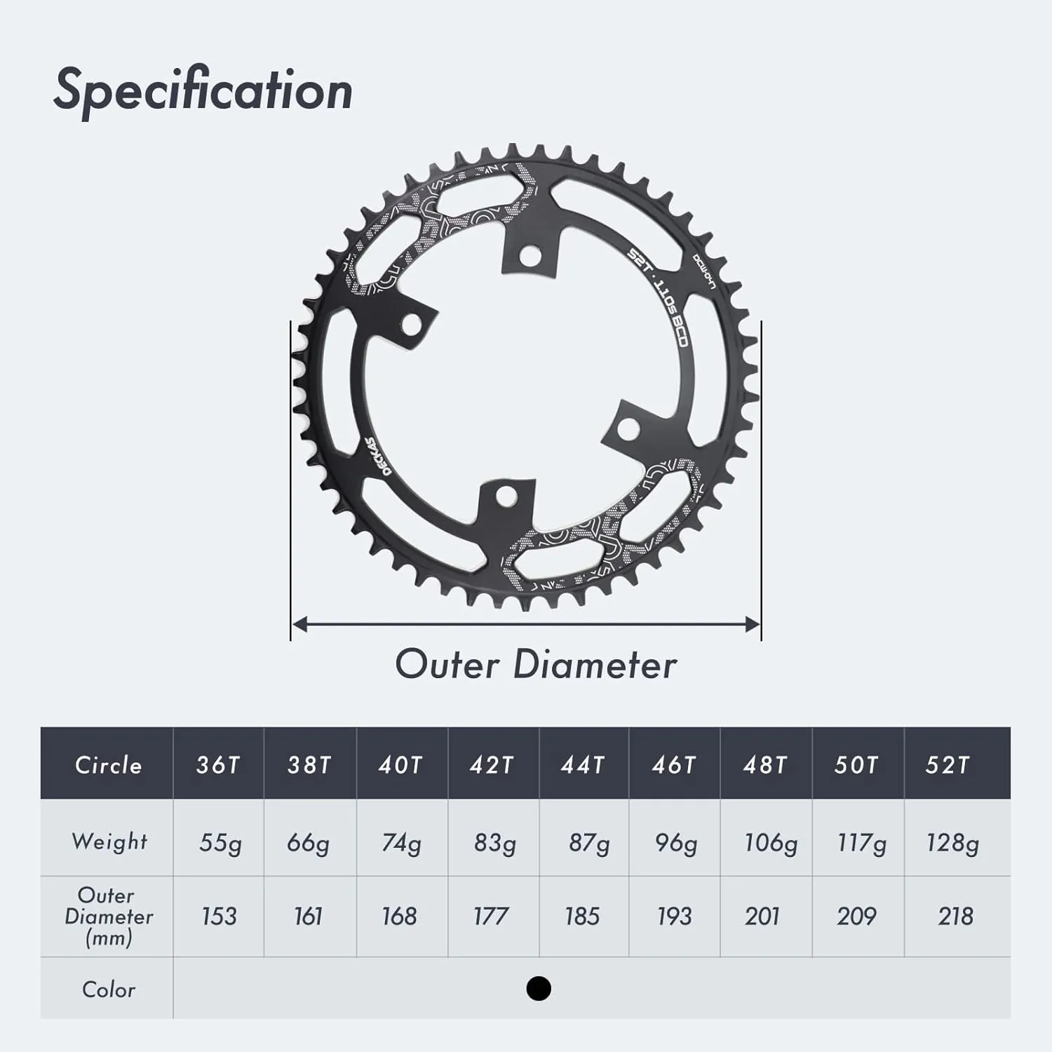 DJC Road Bike Chainring 110bcd Gravel 7 8 9 10 11 12 Speed R7100 R8100 R9200 R7000 R8000 R9100 R9000 4700 5800 6800 R2000 R3000 RX810 RX600 Dura ace Tiagra GRX 105