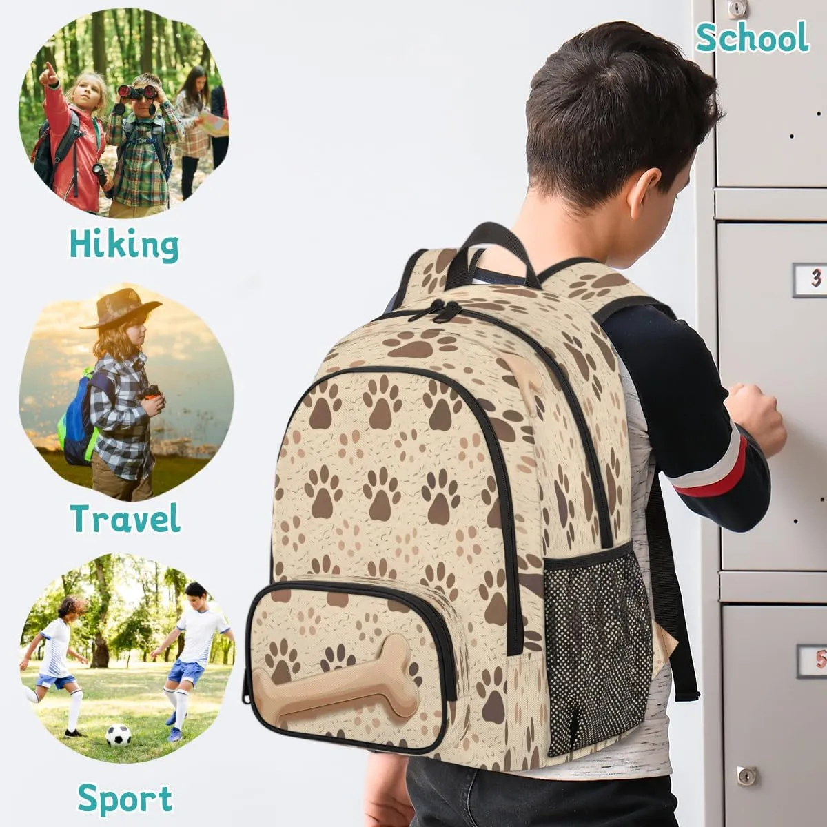 Dog Bones Paw Laptop Backpack for Women Men, Work Computer Backpacks, 18.3 Inch Large Computer Nurse Teacher Bags Travel Casual Daypack