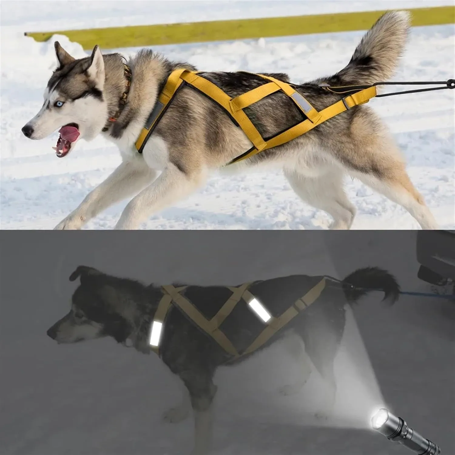 Dog Sledding Harness,Sled Dog Pulling Car Leash Waterproof Night Reflective Dog Chest Harness Big Large Dog Weighted Rally Vest Pet Training Supplies(Red,Chest 75 to 95cm)