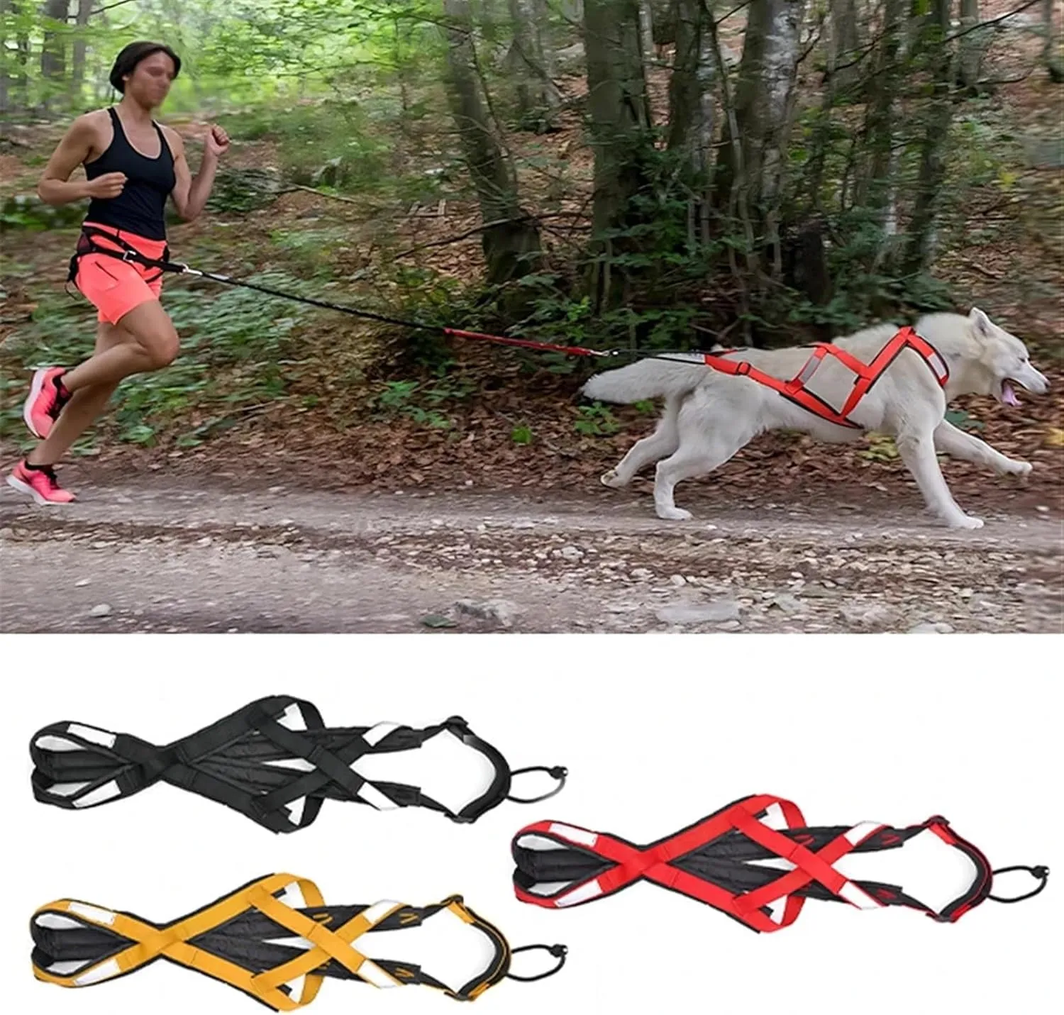 Dog Sledding Harness,Sled Dog Pulling Car Leash Waterproof Night Reflective Dog Chest Harness Big Large Dog Weighted Rally Vest Pet Training Supplies(Red,Chest 75 to 95cm)