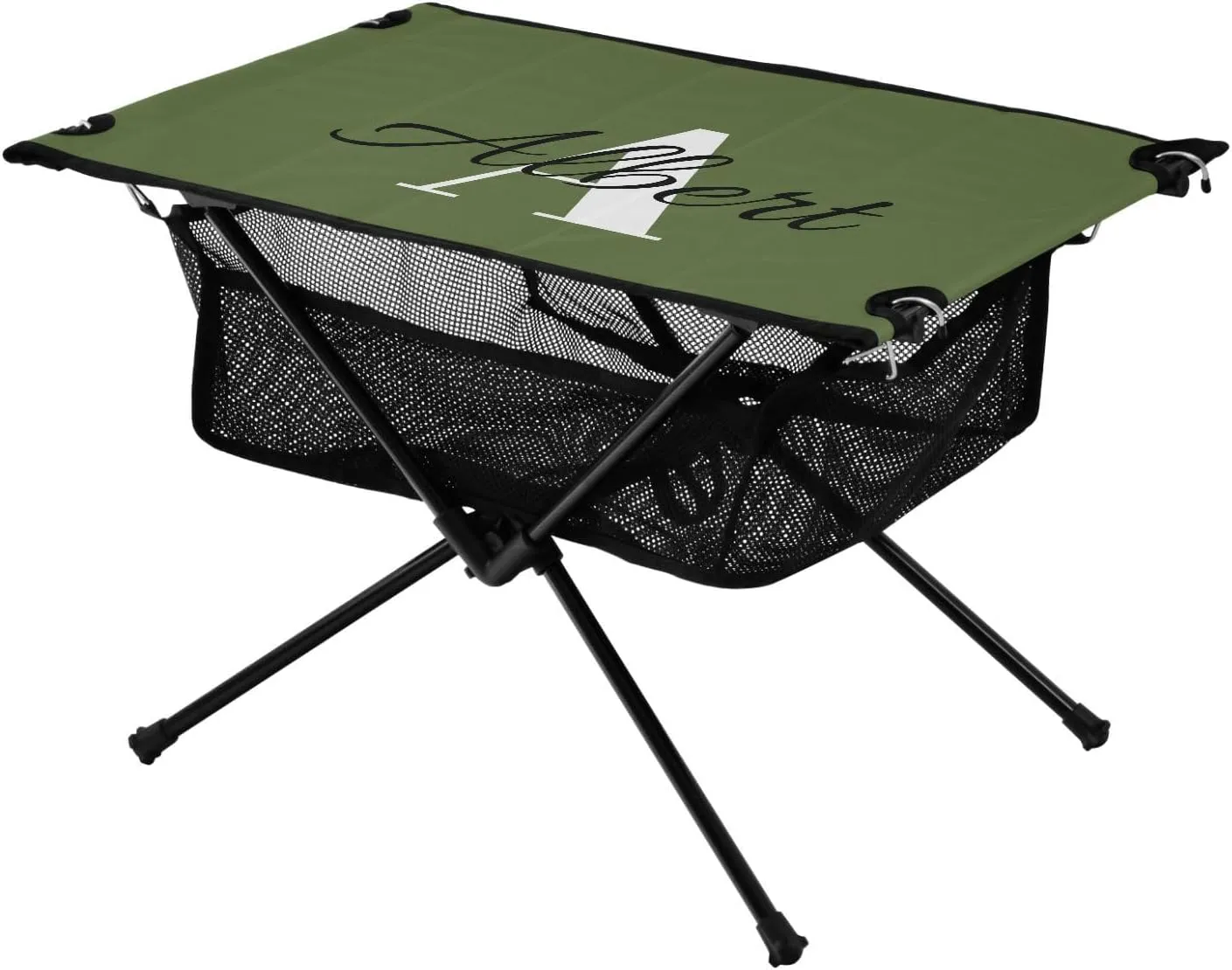 DOMIKING Dark Green Custom Portable Camping Table Personalized Folding Picnic Tables Beach Tables for Travel Hike Outdoor 23.6 * 15.7 * 15 in