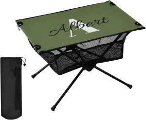 DOMIKING Dark Green Custom Portable Camping Table Personalized Folding Picnic Tables Beach Tables for Travel Hike Outdoor 23.6 * 15.7 * 15 in