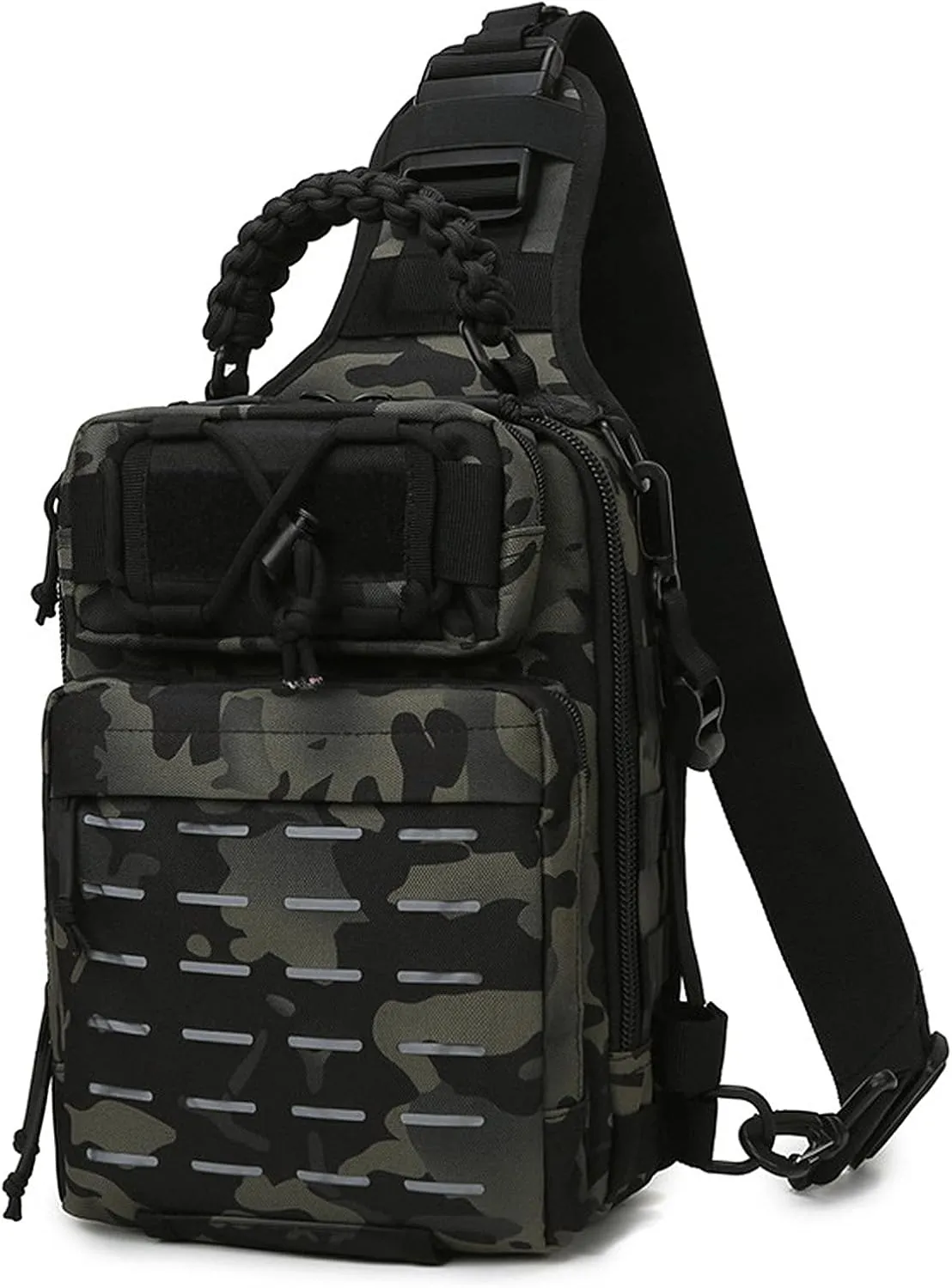 doorslay Fishing Backpack Fishing Sling Bag Fishing Backpack with Rod Holder Fishing Tackle Storage Bag Lightweight Outdoor Fishing Bag Backpack Shoulder for Fishing, Hiking, Hunting, Camping