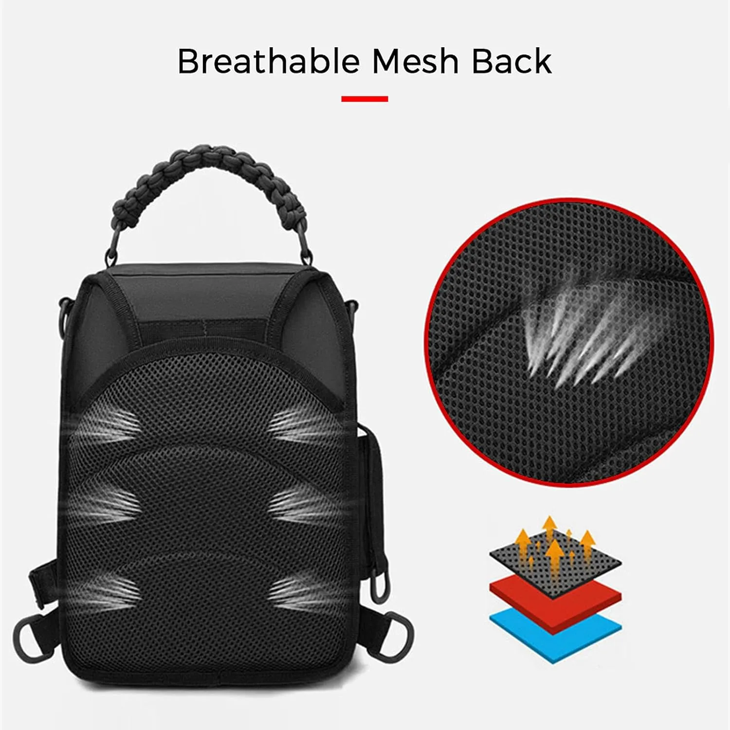 doorslay Fishing Backpack Fishing Sling Bag Fishing Backpack with Rod Holder Fishing Tackle Storage Bag