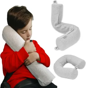 Dot&Dot Twist Memory Foam Kids Travel Pillow for Airplanes - Kids Neck Pillows for Travel, Sleeping - Airplane Pillow for Neck Support, Chin, Lumbar, Leg - Adjustable Toddler Neck Pillow for Car Seat