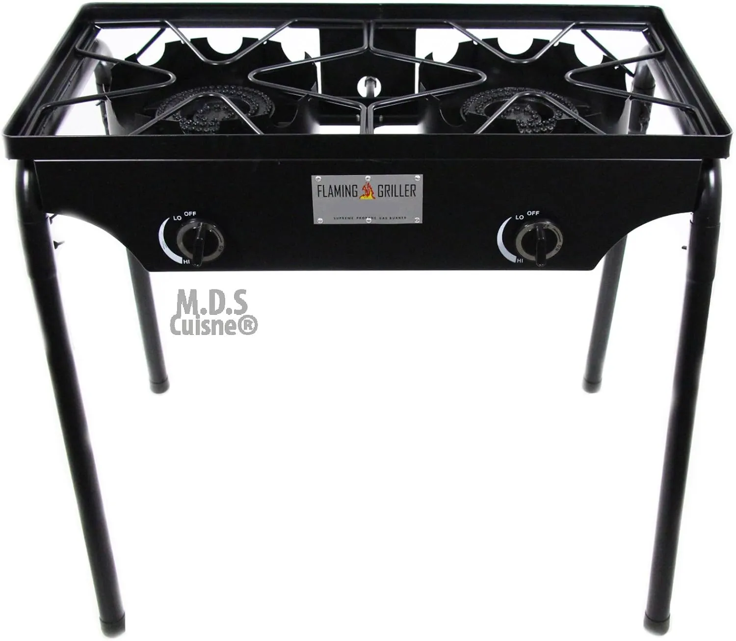 Double Two Burner Stove Heavy Duty Outdoor Stand Portable BBQ Grill Camping