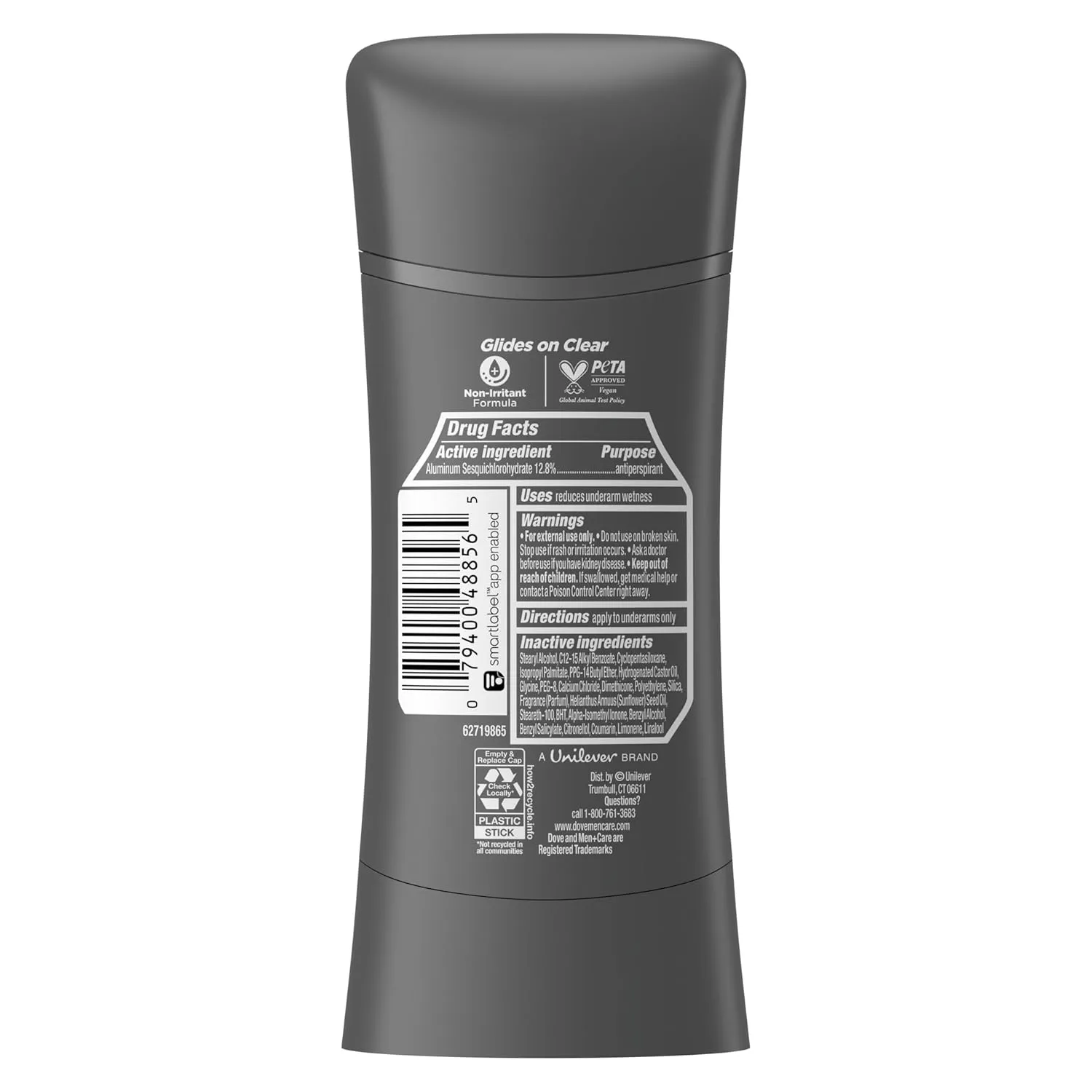 Dove Men Care Antiperspirant Stick Sea Salt   Lavender 4 Count 72H Protection with a Plant-Based Moisturizer 2.6 oz