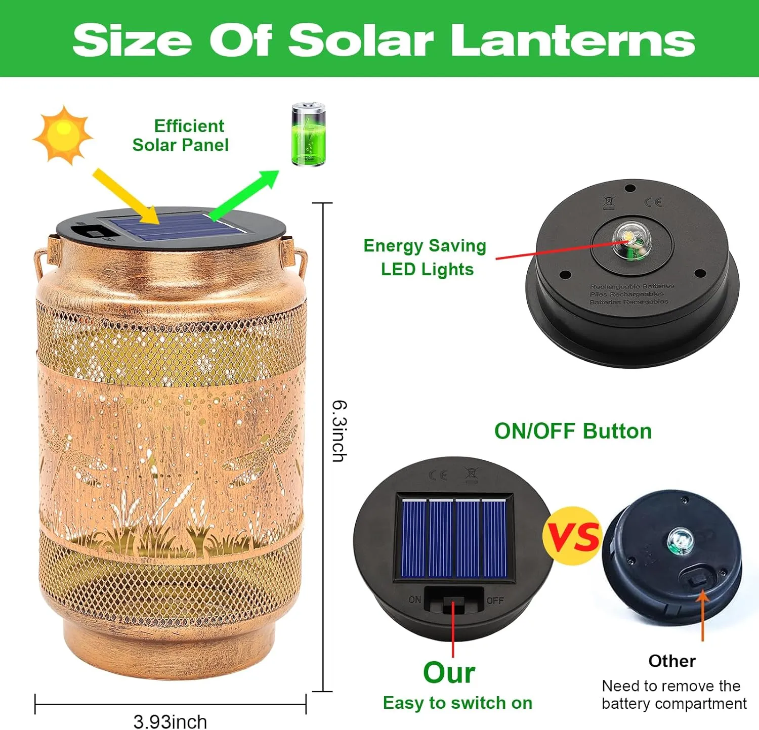 Dragonfly Solar Lanterns Outdoor Waterproof Garden Decor, Birthday Mothers Day Gifts for Women Mom Grandma, Metal Hanging Solar Lights for Outside Yard Patio Pathway Backyard Porch