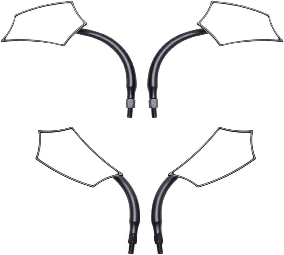 DREAMIZER Motorcycle Mirrors for Handlebars - Universal 8MM 10MM Side Mirror for Street Electra Glide Road King Street Dyna Bob Softial Sportster,Black