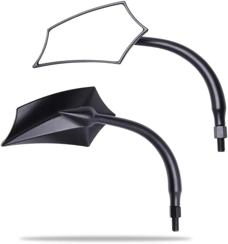 DREAMIZER Motorcycle Mirrors for Handlebars - Universal 8MM 10MM Side Mirror for Street Electra Glide Road King Street Dyna Bob Softial Sportster,Black