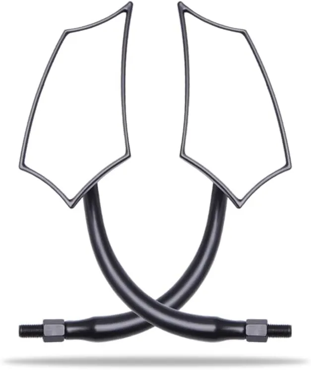 DREAMIZER Motorcycle Mirrors for Handlebars - Universal 8MM 10MM Side Mirror for Street Electra Glide Road King Street Dyna Bob Softial Sportster,Black