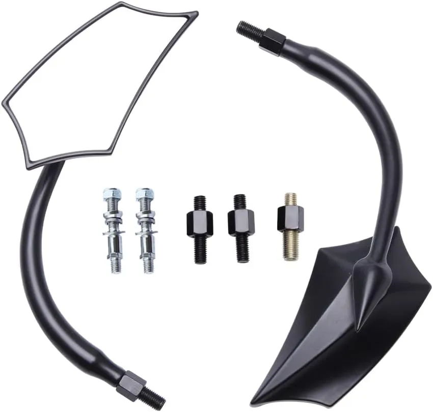 DREAMIZER Motorcycle Mirrors for Handlebars - Universal 8MM 10MM Side Mirror for Street Electra Glide Road King Street Dyna Bob Softial Sportster,Black