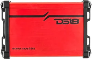 DS18 MP.4A Marine and Powersports Amplifier 4-Channel Full-Range Class D IP67 4 x 40 Watts Rms @ 4-Ohm - Compact Waterproof Amplifier 480W Max Power - Great for Marine/Motorsports and all applications