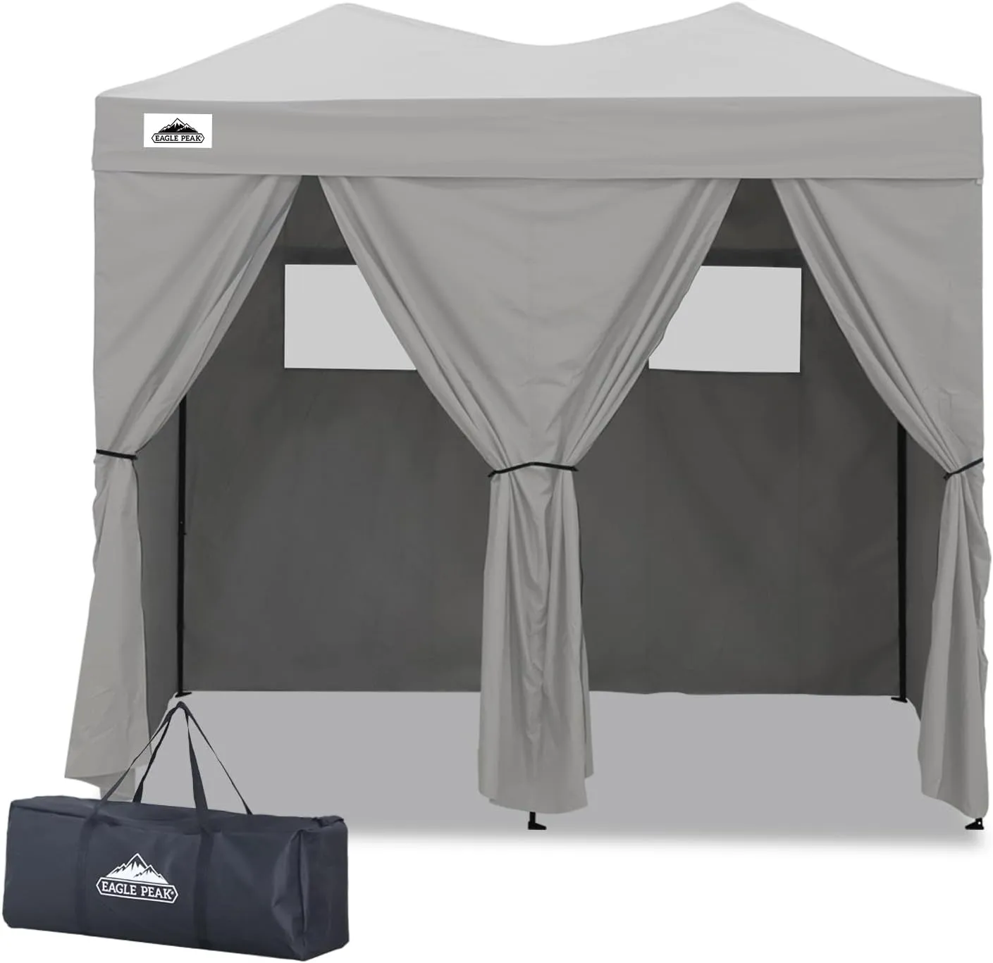 EAGLE PEAK Outdoor Changing Room 8x4, 2 Room Pop Up Portable Changing Room, Sun Shelter, Pop Up Changing Tent for Beach or Pool, Portable Dressing Room for Photoshoots (Gray)
