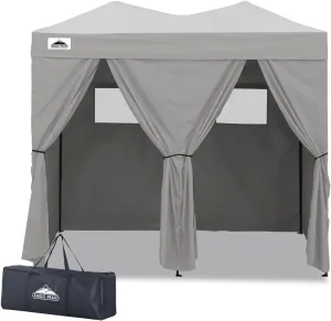 EAGLE PEAK Outdoor Changing Room 8x4, 2 Room Pop Up Portable Changing Room, Sun Shelter, Pop Up Changing Tent for Beach or Pool, Portable Dressing Room for Photoshoots (Gray)