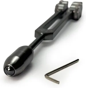 Earth Star 68.05 Hz (9th) Tuning Fork with Hematite Gemstone Boot for Grounding, Relaxation, Chakra Alignment - Sound Therapy and Biofield Harmonization - Gray