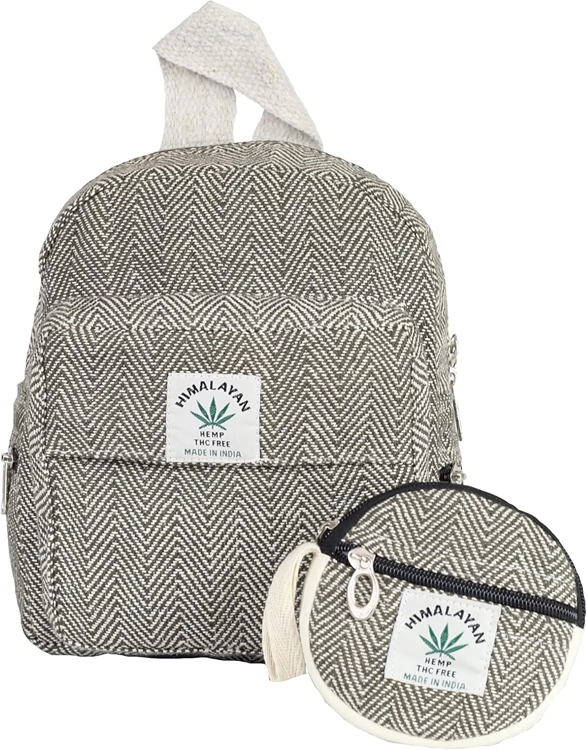 Eco Friendly Set Of Hemp Mini Backpack   Coin Purse Cute Light Weight Hemp Bag For women Girl (Dark Green)