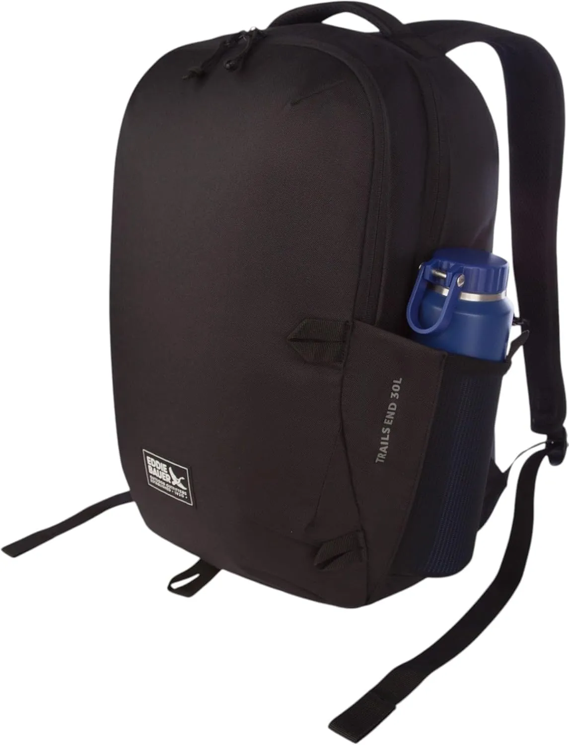 Eddie Bauer Trail Ends Backpack 28L | Laptop Sleeve | EDC | Work | Commuting | Side Pockets | Padded Shoulder | Mesh Back, Black