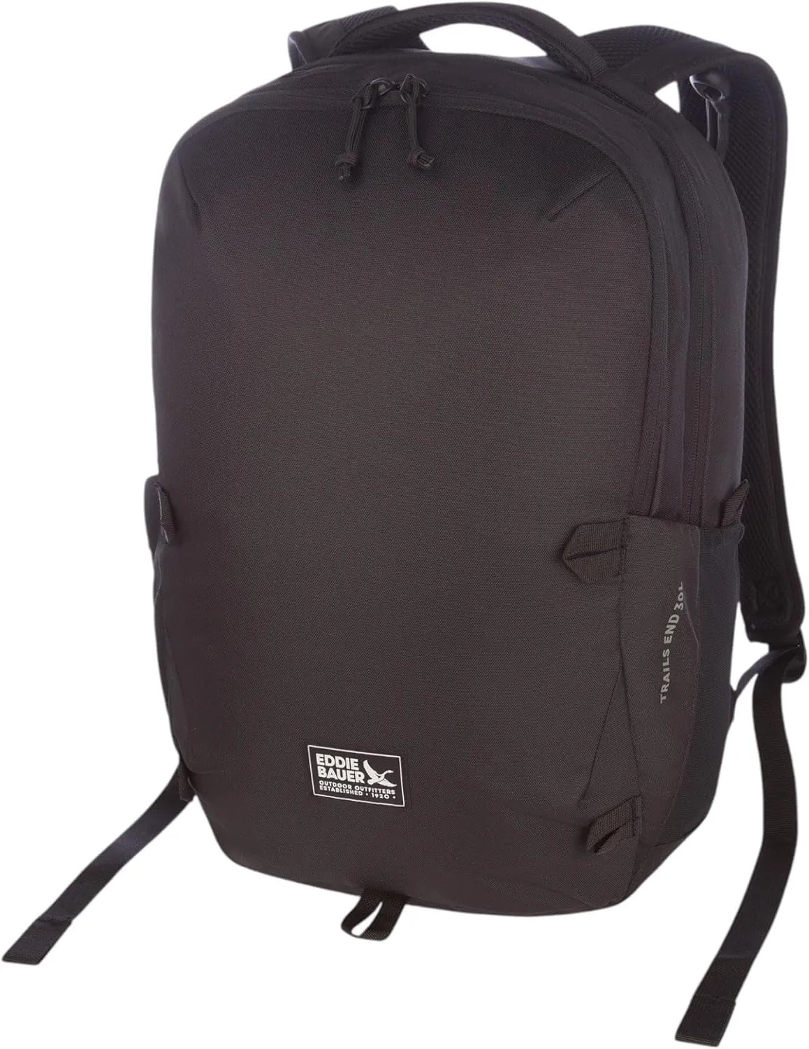 Eddie Bauer Trail Ends Backpack 28L | Laptop Sleeve | EDC | Work | Commuting | Side Pockets | Padded Shoulder | Mesh Back, Black