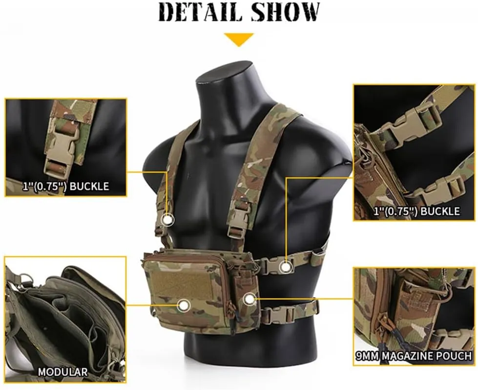 emersongear D3CR Micro Chest Vest,Mini Style,Compatible with Chest Strap/Tac Backpack/Tac Vest,Unisex