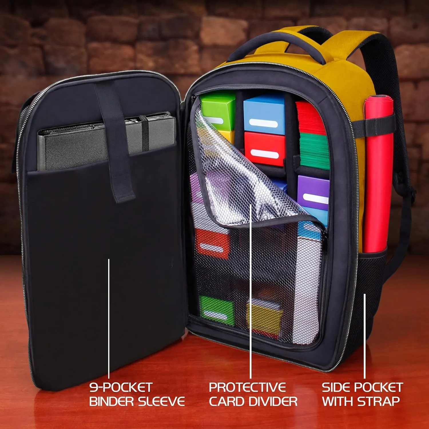 ENHANCE MTG Backpack TCG Card Storage - TCG Backpack for Deck Boxes, Sleeved Cards, Playmats, MTG Accessories