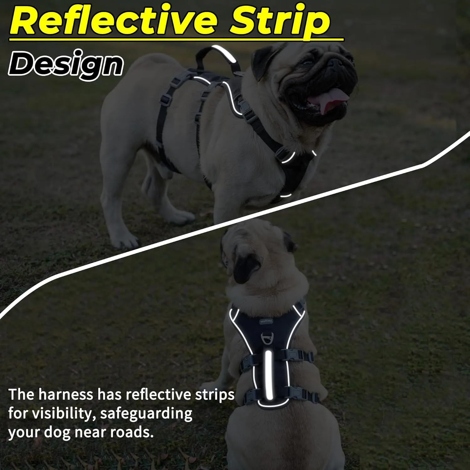 Escape Proof Dog Harness and Leash Set, Lightweight Dog Harness with Lift and Assist Handle, No Pull Reflective Pet Vest for Small Medium Dogs, Ideal for Puppy Walking and Training (Black, S)