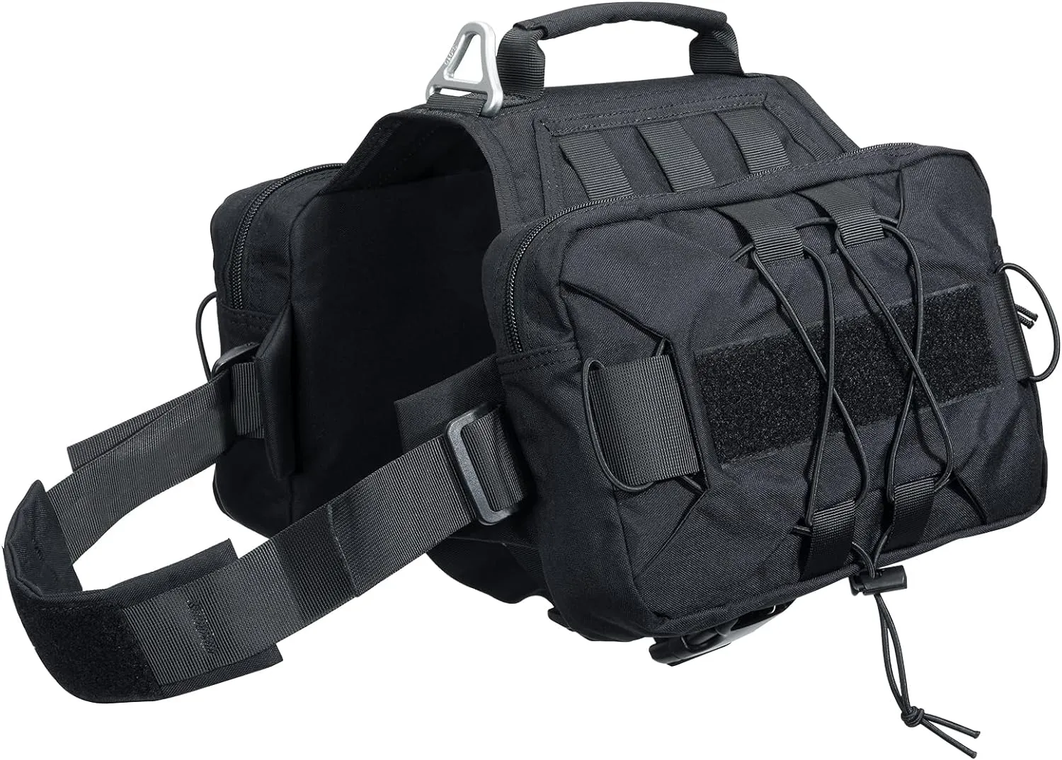 EXCELLENT ELITE SPANKER Dog Pack Dog Saddle Bag Backpack for Camping Hiking Medium & Large Dog with 2 Capacious Side Pockets (M, Black)