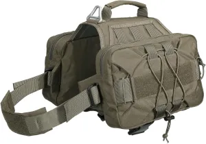 EXCELLENT ELITE SPANKER Dog Pack Dog Saddle Bag Backpack for Camping Hiking Medium & Large Dog with 2 Capacious Side Pockets (M, Ranger Green)
